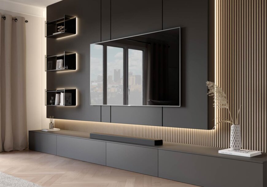 Meuble TV & bibliothèque — Appartement Gauthier